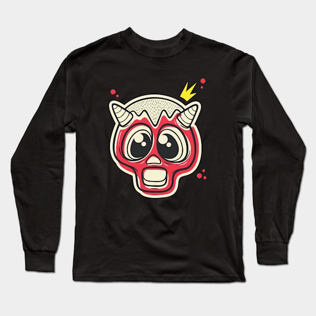 Doodle Skull Long Sleeve T-Shirt by getyourdreams